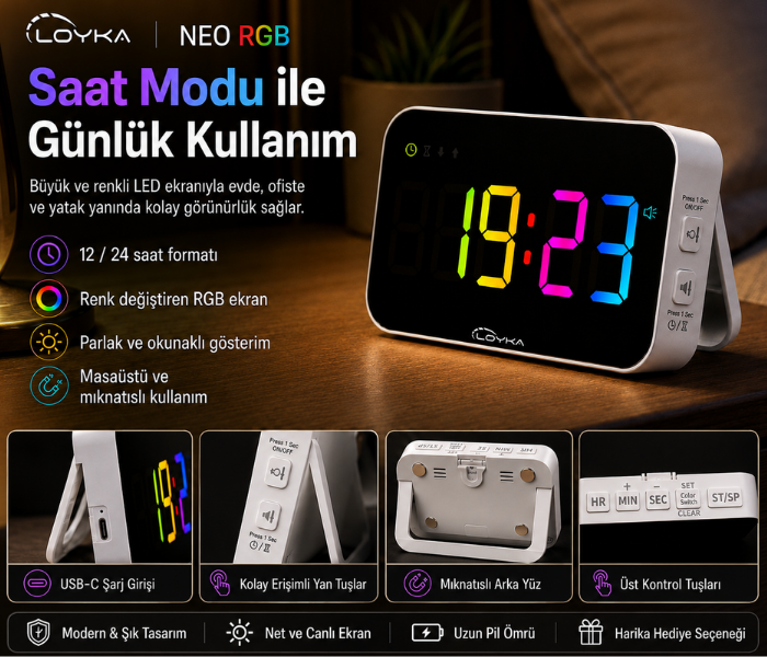 Masaüstü LED saat