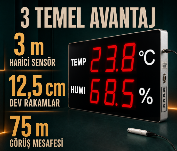 Huato CableSense-50 sıcaklık nem göstergesinin temel özellikleri