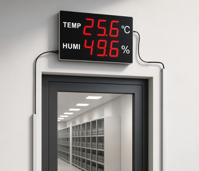 Huato CableSense-50 ile arşivde sıcaklık ve nem takibi