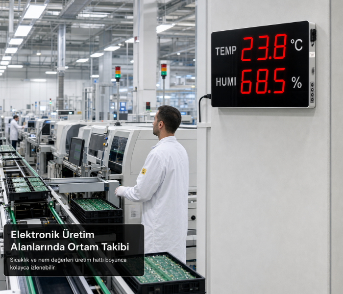 Huato DigiSense-50 endüstriyel üretim alanında ortam takibi