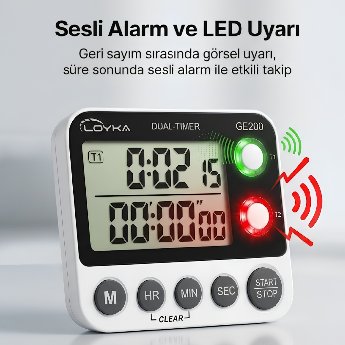 Loyka GE200 Dijital Zamanlayıcı Sesli ve Işıklı Uyarı