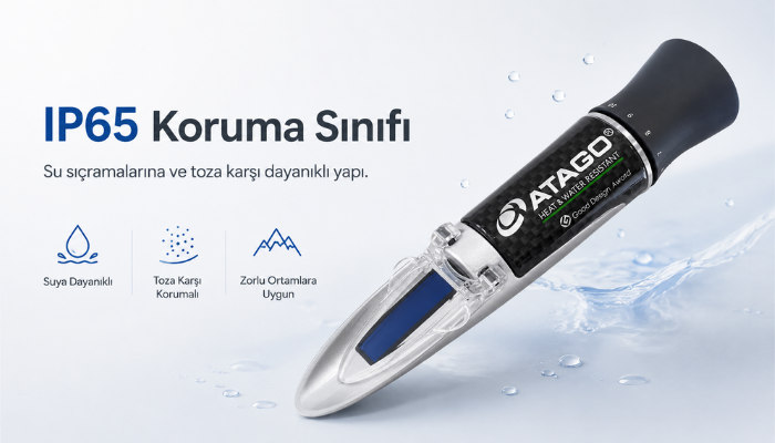 Atago 2374 Master-93H Dürbün Tipi Refraktometre IP65 koruma sınıfı