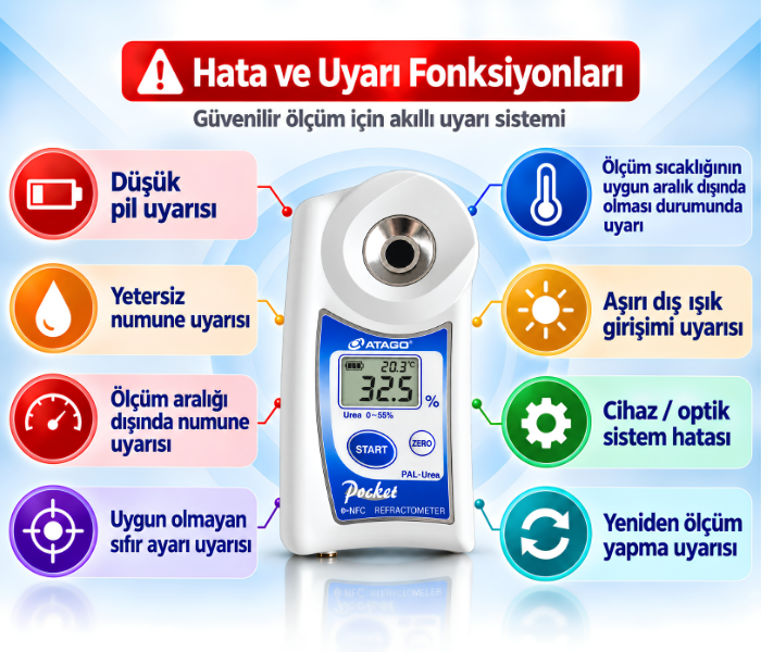 atago pal-urea 4518 hata ve uyarı fonksiyonları