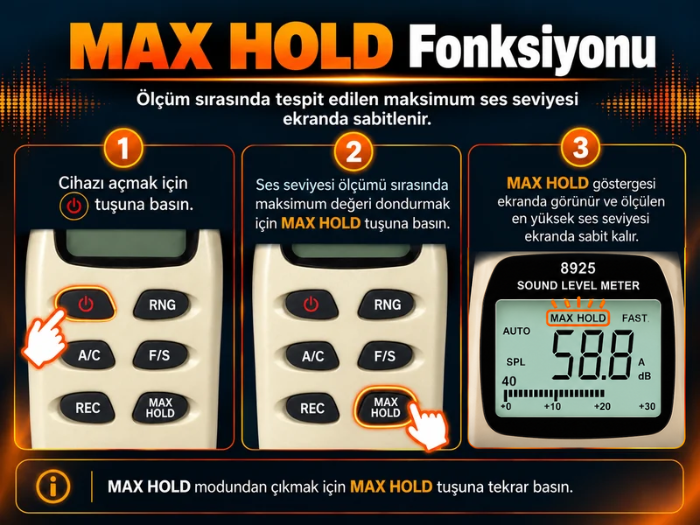 AZ-8925 Dijital Ses Seviyesi Ölçer