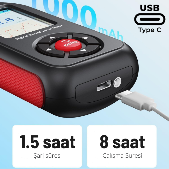 ses ölçer şarj süresi