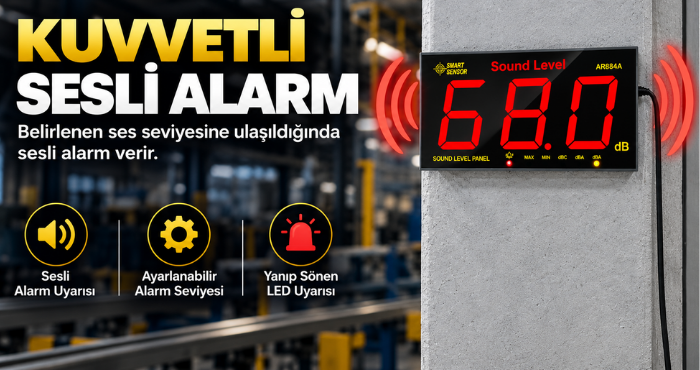 Smart Sensor AR884A Alarmlı Ses Seviyesi Ölçer 