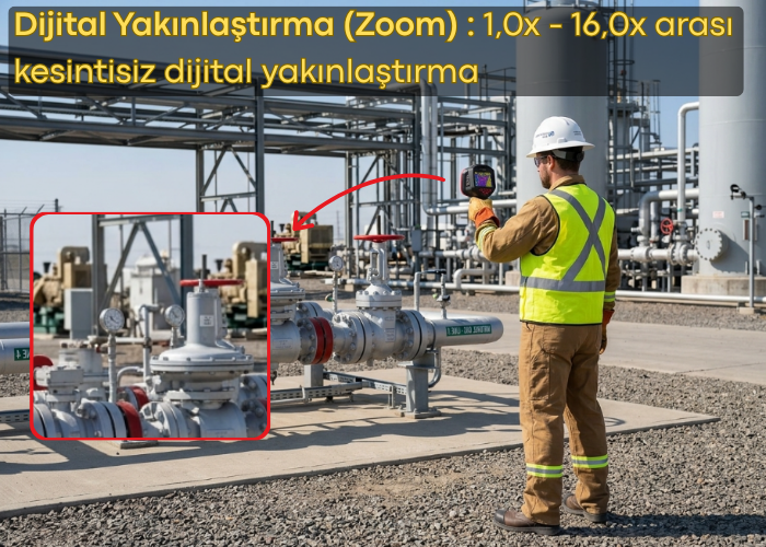 0,3 m ile 150 m algılama mesafesi Dijital Zoom