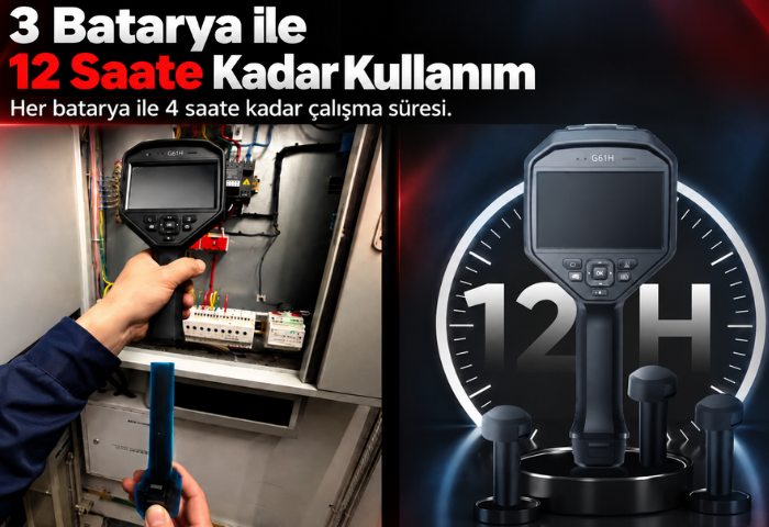 G61H profesyonel termal görüntüleme cihazı 12 saate kadar kesintisiz kullanım