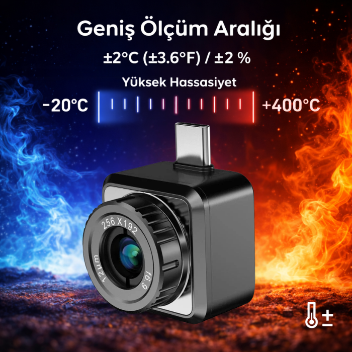  HIKMICRO Mini2Plus V2 iOS ve Android Uyumlu Mobil Termal Kamera Sıcaklık Ölçüm Aralığı