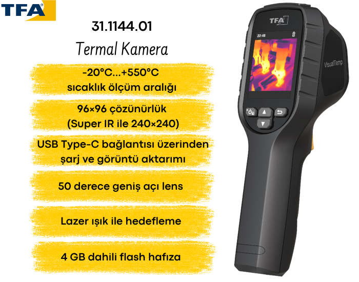 TFA 31.1144.01 'VisualTemp' Ekonomik Seri Termal Kamera Özellikleri