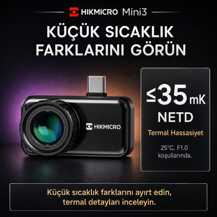 HIKMICRO Mini3 35 mK termal hassasiyet
