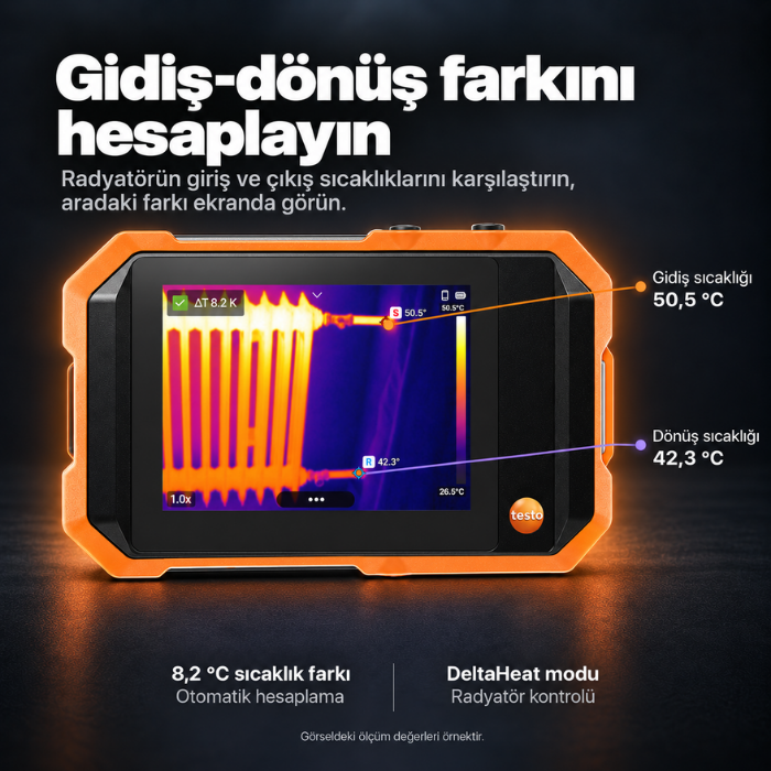 Testo 862-1 DeltaHeat ile radyatör sıcaklık farkı ölçümü