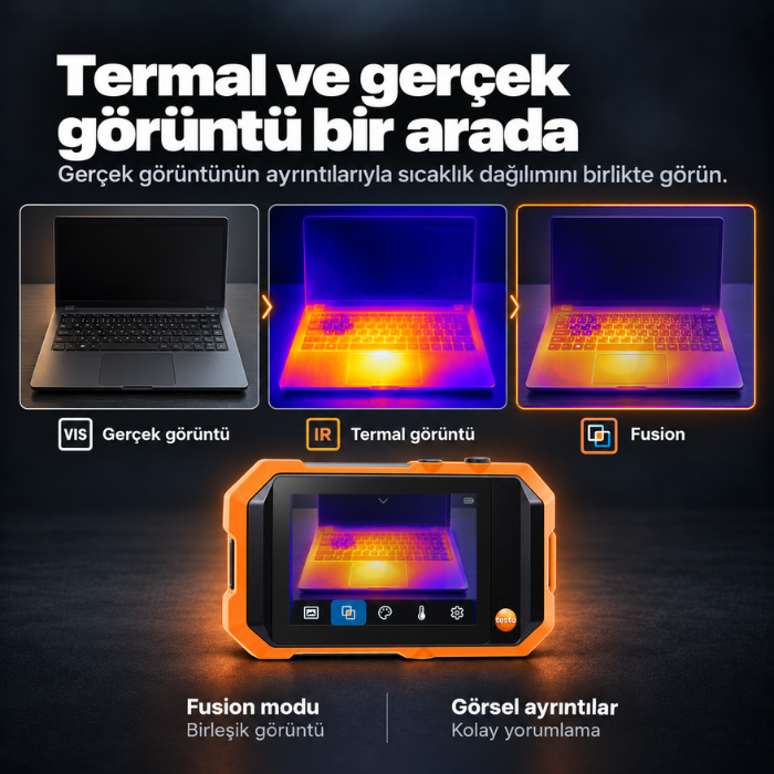 Testo 862-1 Fusion modu ile termal ve gerçek görüntü birleşimi
