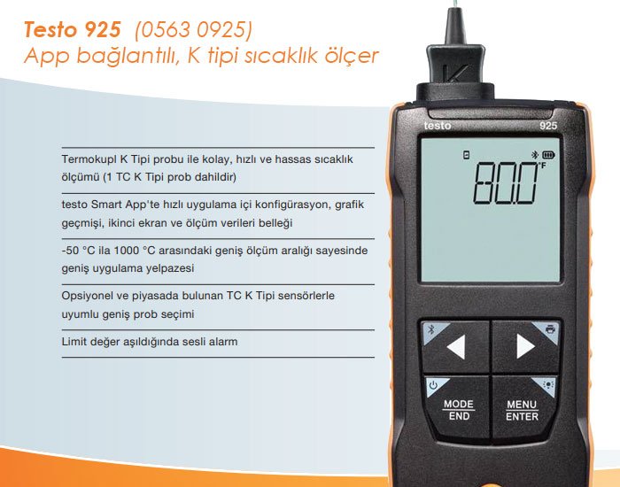 testo 925 k tipi prob okuyucu