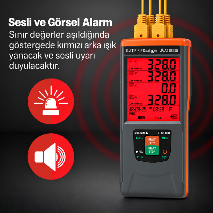 az 88595 sesli ve görsel alarm