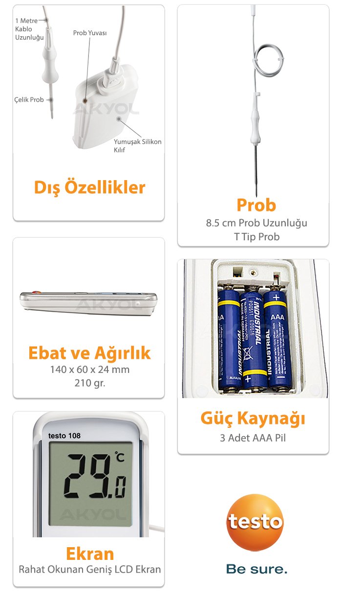 testo 108 gıda termometresi