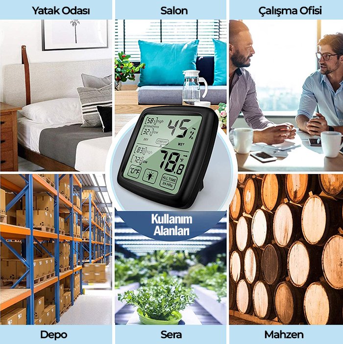 dokunmatik sıcaklık nem ölçer