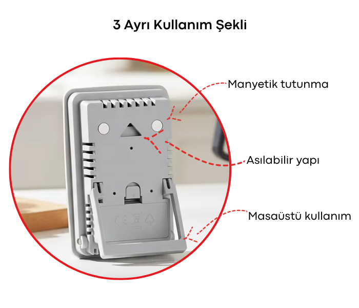 sıcaklık ve nem ölçer 3 ayrı kullanım şekli