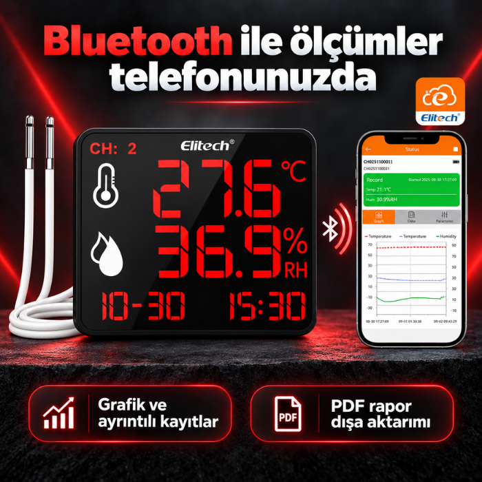Elitech DR-230 THDE Bluetooth bağlantısı ve iCold mobil uygulaması