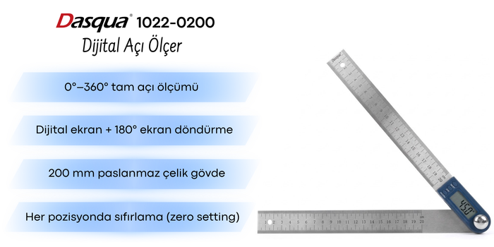 Dasqua 1022-0200 dİjital Açı Ölçer Özellikleri