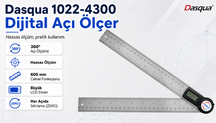 Dasqua 1022-4300 Dijital Açı Ölçer Özellikleri