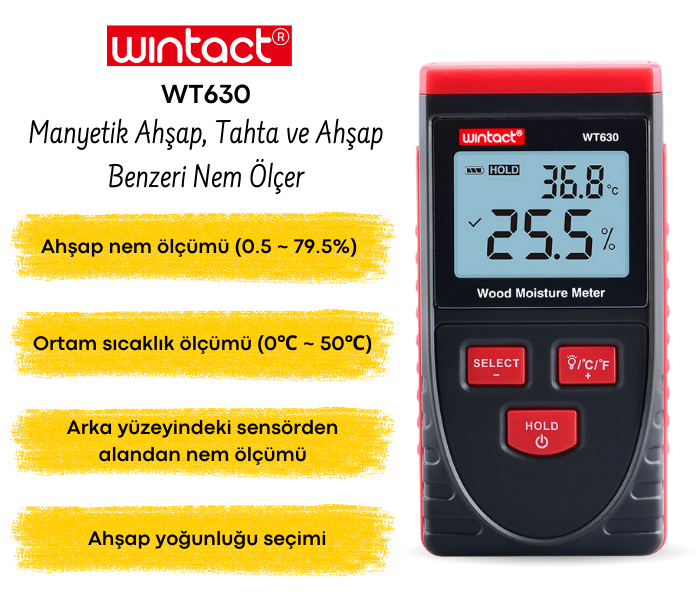 WT630 ahşap nem ölçer