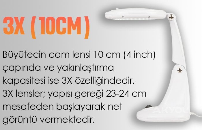 ışıklı led büyüteç