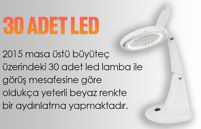 3x yakınlaştırmalı büyüteç