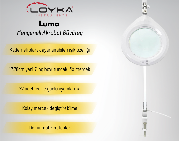 LUMA GENİŞ MERCEKLİ BÜYÜTEÇ
