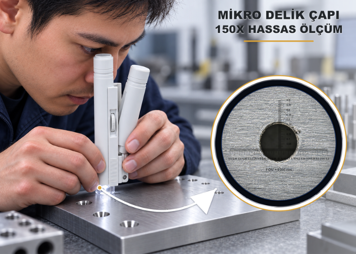 BM150X ile mikro delik çapının ölçülmesi