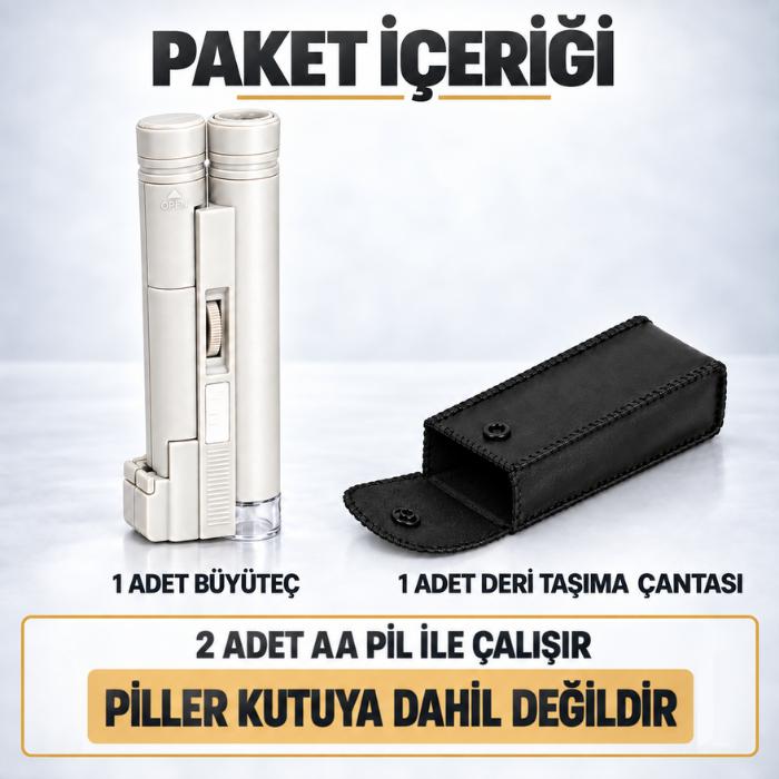 BM150X büyüteç mikroskop paket içeriği