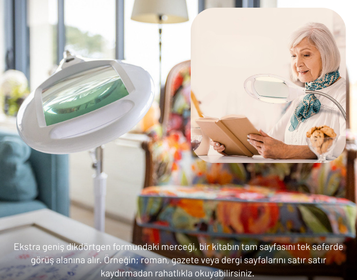 okuma için ayaklı büyüteç