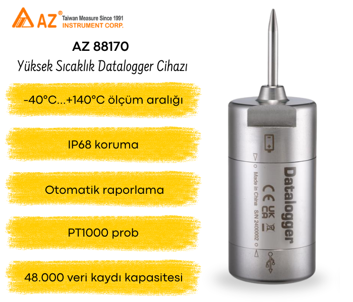 AZ 88170 Yüksek Sıcaklık Datalogger Cihazı