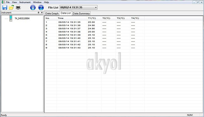 datalogger table