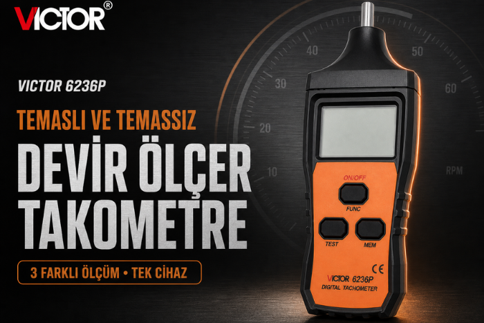 Victor 6236P üç ölçüm modlu dijital takometre