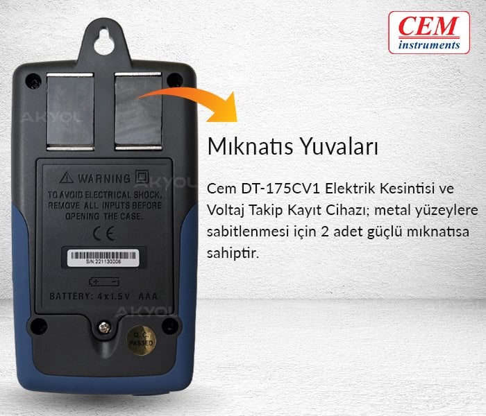 Cem dt-175cv1 elektrik kesinti kayıt cihazı
