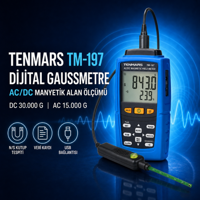 Tenmars TM-197 AC/DC manyetik alan ölçerin genel özellikleri