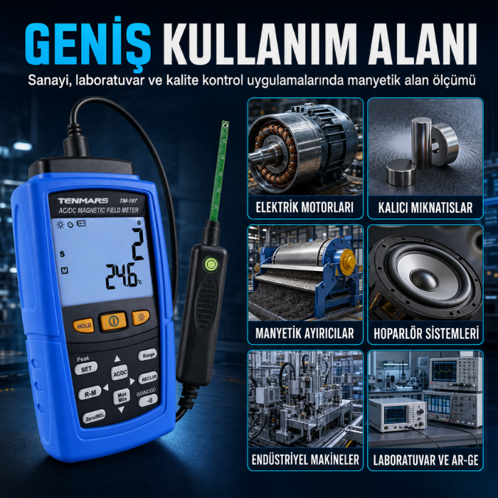 Tenmars TM-197 gaussmetre kullanım alanları