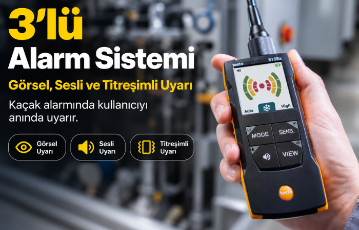 Testo 515 Ex Soğutucu Gaz Ölçüm Cihazı Alarmları