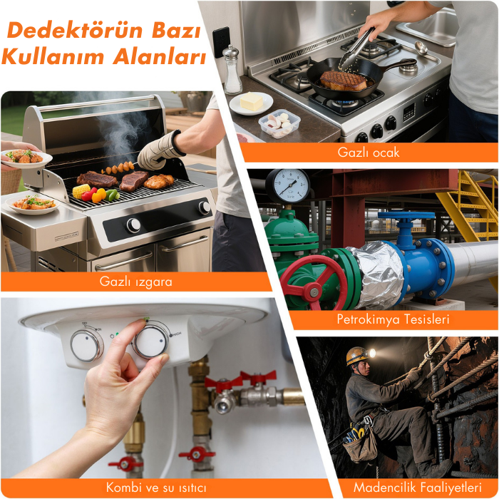 gaz kaçak dedektörü kullanım alanları