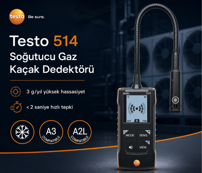testo 514 soğutucu gaz kaçak dedektörü