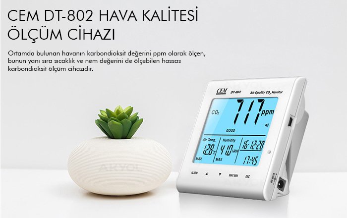  DT-802 Hava Karbondioksit Ölçer | Hava Kalitesi Ölçüm Cihazları