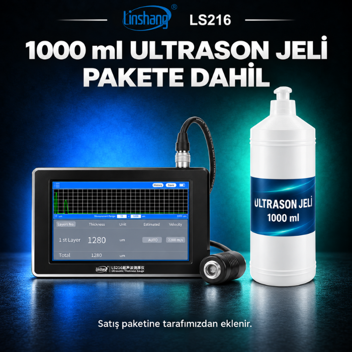 Linshang LS216 ve pakete dahil 1000 ml ultrason jeli