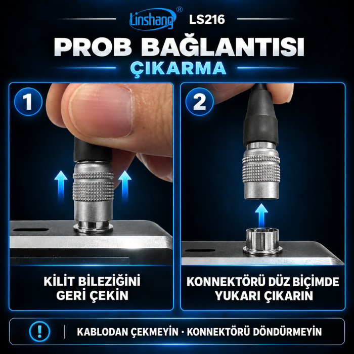 Linshang LS216 prob bağlantısının çıkarılması