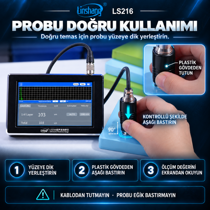 Linshang LS216 ultrasonik probun doğru kullanım şekli