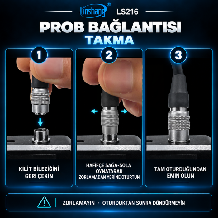 Linshang LS216 prob bağlantısının takılması