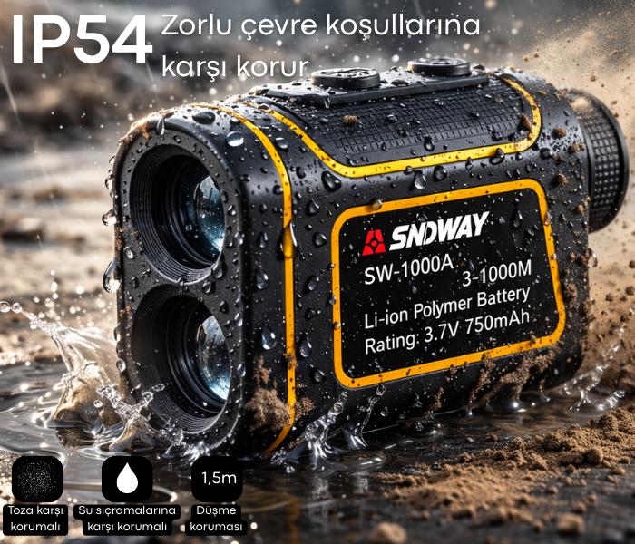 SW-1000A Teleskop Mesafe Ölçer IP54 Koruması