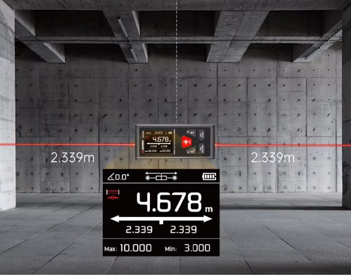 sndway sw-dr60 çift yönlü lazermetre ile orta nokta bulma