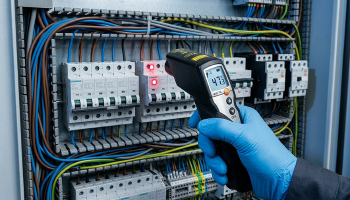 Testo 830-T4 Çift Lazerli Kızılötesi Termometre ile Elektrik Panosu Ölçümü