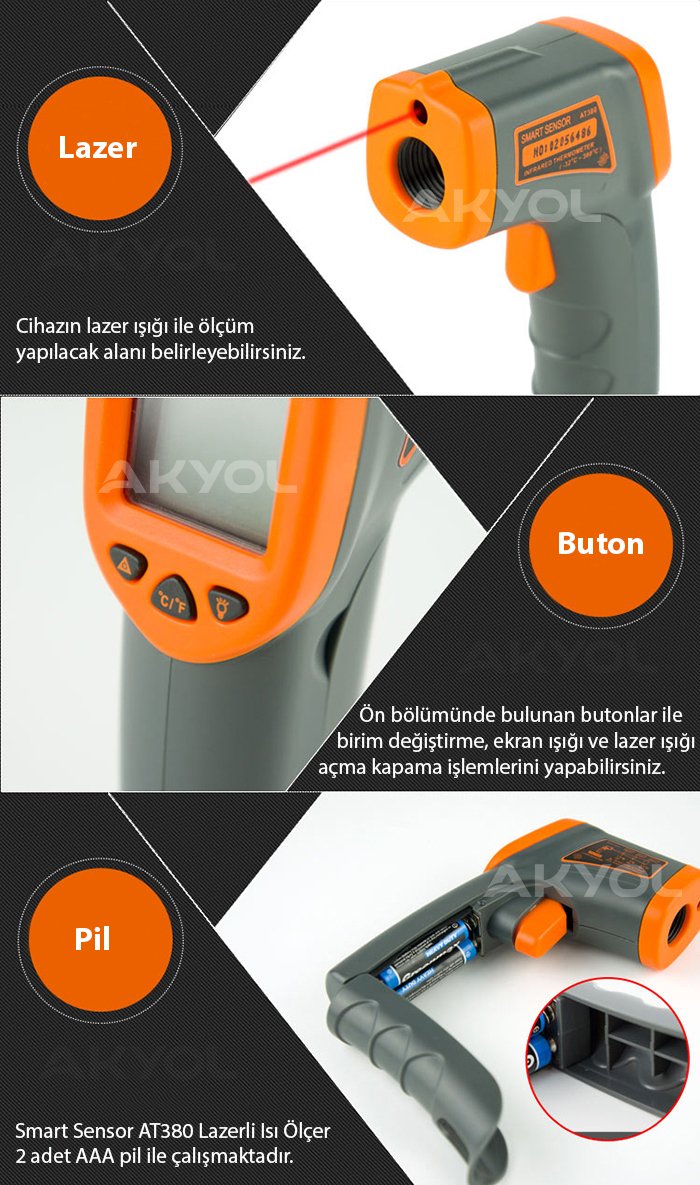 smart sensor at380 lazerli termometre